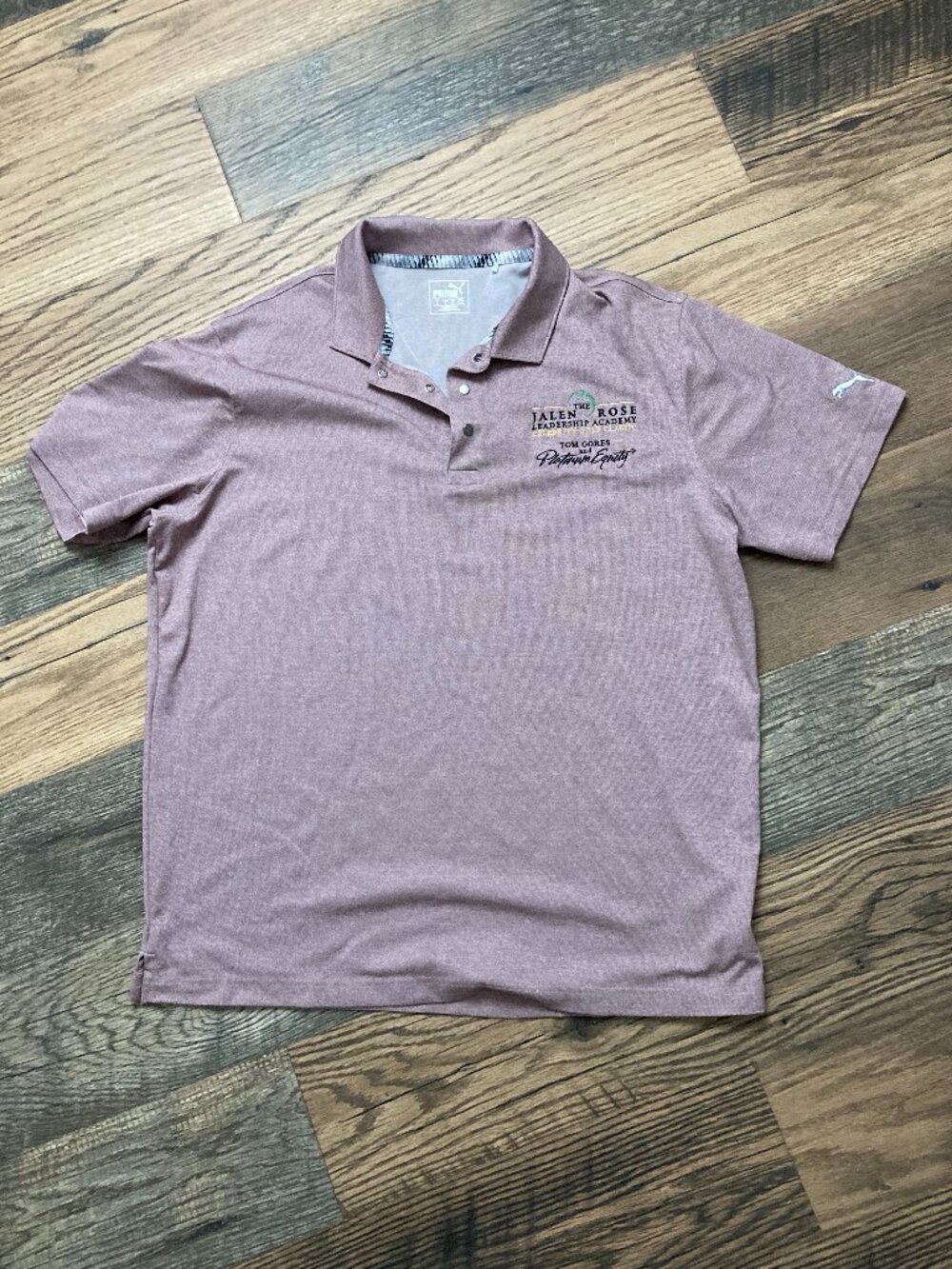Mens Puma Jalen Rose Leadership Academy Celebrity Golf Classic Polo Shirt Sz L